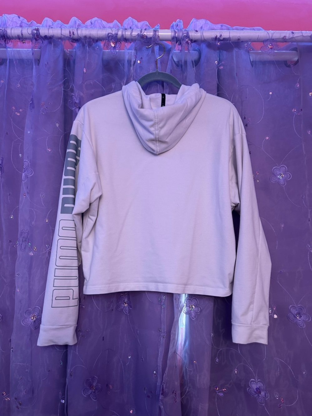 Puma White Cropped Hoodie - Picture 2 of 4